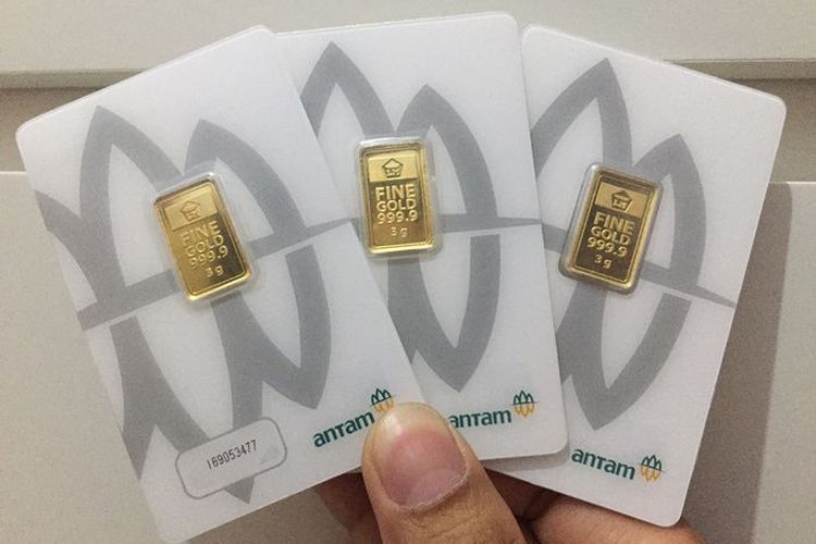 Harga Emas Antam Hari ini Stagnan diharga Rp1.069.000 per gram