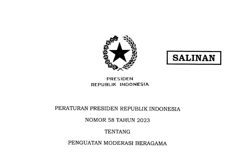 Presiden Jokowi Terbitkan Perpres 58/2023 tentang Penguatan Moderasi Beragama
